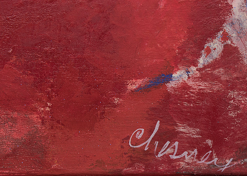 Joie de Vivre (Abstract in Red, White, Orange, and Periwinkle), Painting, 1950