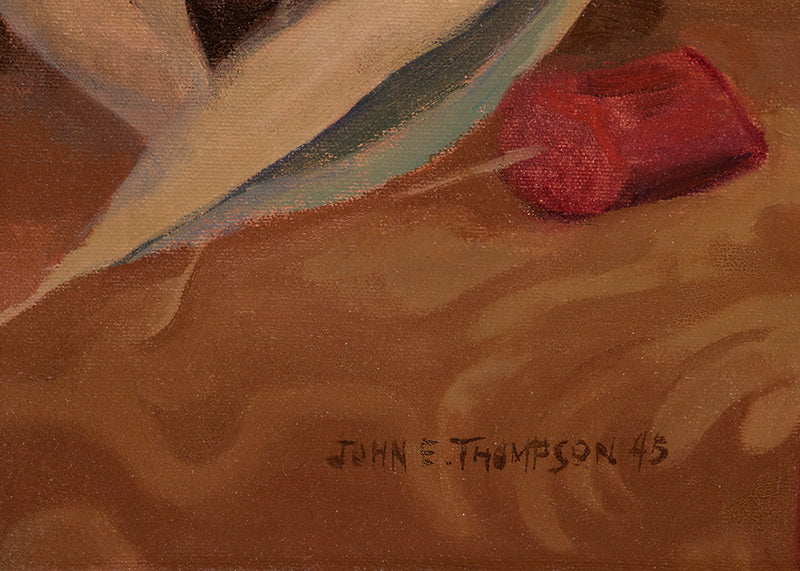 Untitled (Still Life with Flowers, Table and Red Cloth), Painting, 1945