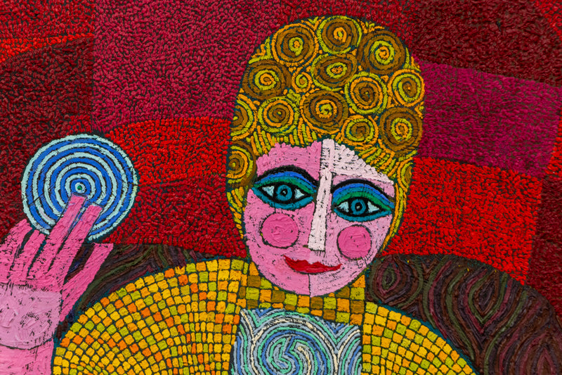 The Fortune Teller (Semi Abstract Woman), Painting, 1991