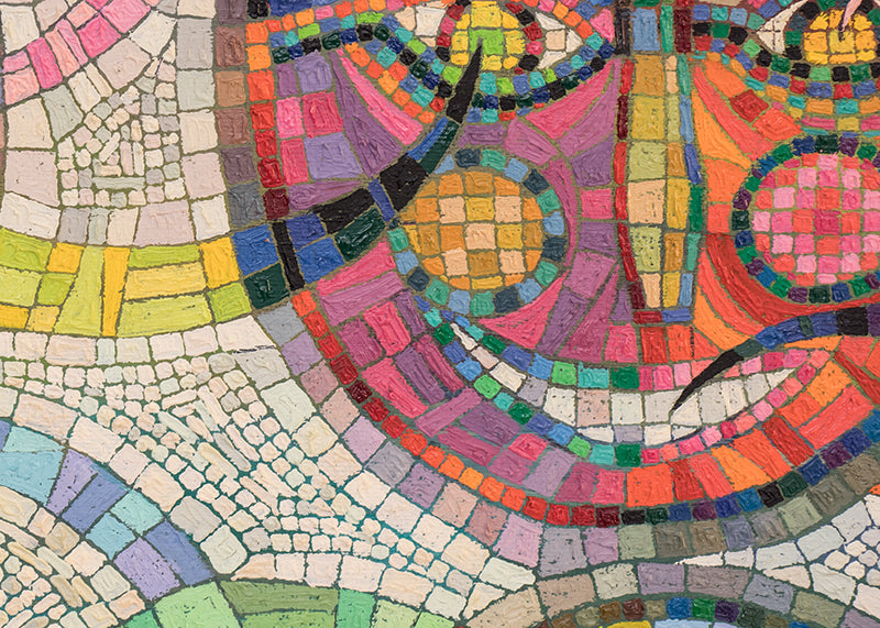 Floating Heads (Abstracted Masks), Painting, 1990