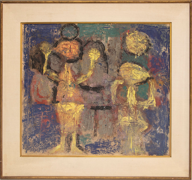 The Visitor (Abstracted Figures), Painting, 1960