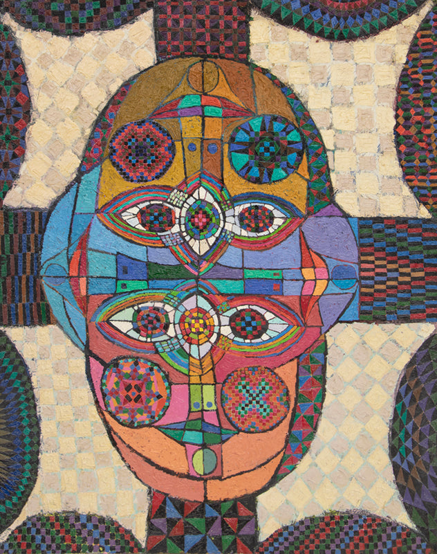 Edward Marecak (1919-1993) artwork for sale. Four Heads in One, Painting, 1980, Denver, Colorado, Art Gallery)