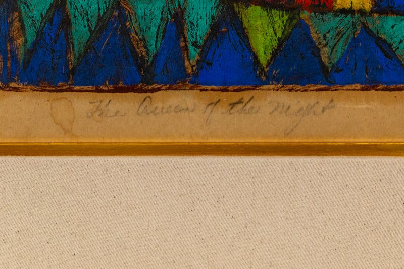 The Queen of the Night (Semi Abstract Woman), Painting, 1960