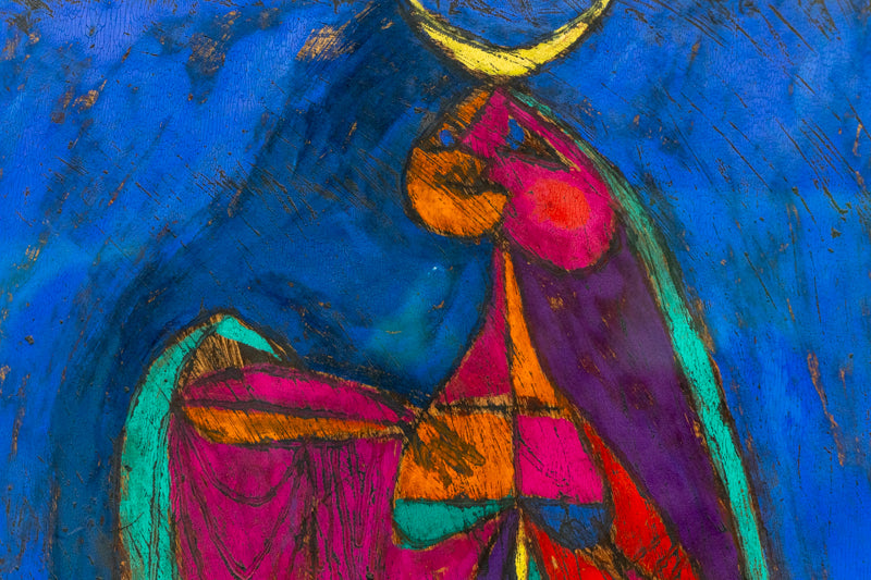 The Queen of the Night (Semi Abstract Woman), Painting, 1960