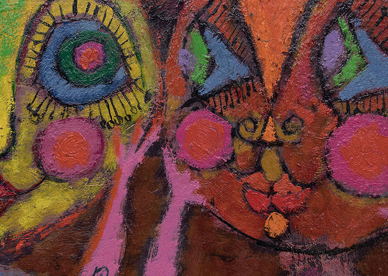 Fertility Goddesses (Three Nude Women), Painting, 1950