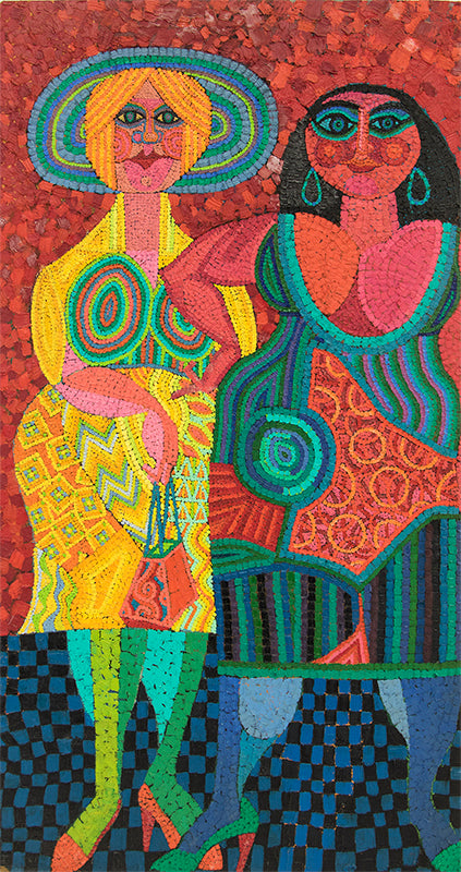 Edward Marecak (1919-1993) artwork for sale. Two Mothers Going To The PTA, Painting, 1980, Denver, Colorado, Art Gallery)