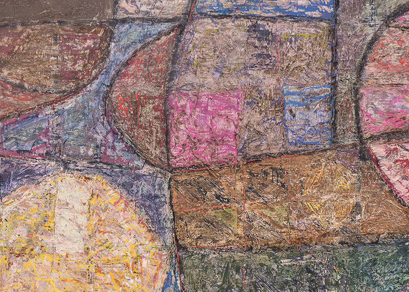 Spell Of The Winter Garden (Abstract in White, Pink, Brown, Blue, Green, and Violet), Painting, 1965