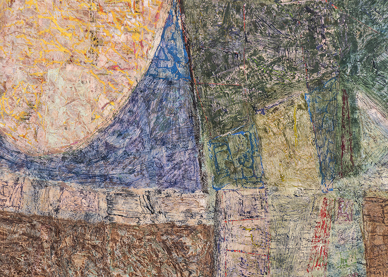 Spell Of The Winter Garden (Abstract in White, Pink, Brown, Blue, Green, and Violet), Painting, 1965