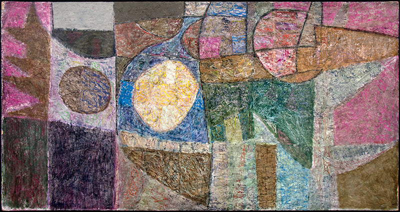 Spell Of The Winter Garden (Abstract in White, Pink, Brown, Blue, Green, and Violet), Painting, 1965