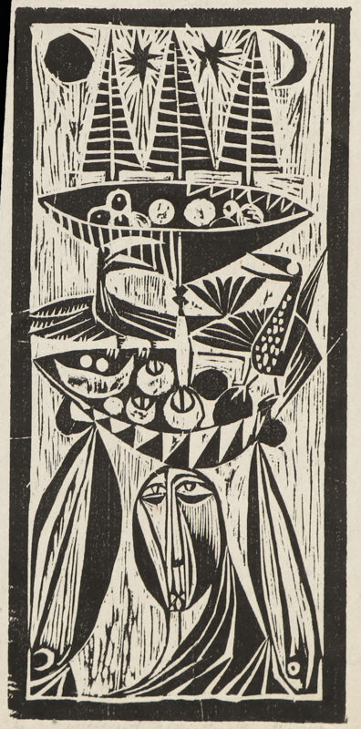 Edward Marecak (1919-1993) artwork for sale. Witch With Baskets, Print, Denver, Colorado, Art Gallery)
