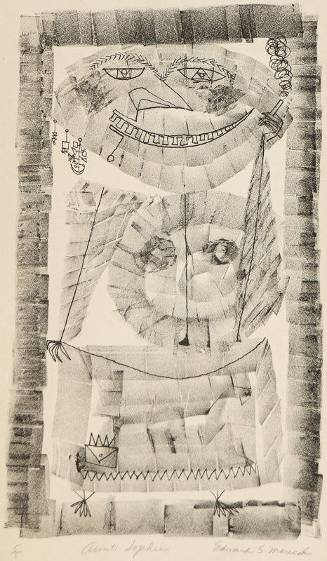 Edward Marecak (1919-1993) artwork for sale. Aunt Sophie (Abstract with Faces), Print, Denver, Colorado, Art Gallery)
