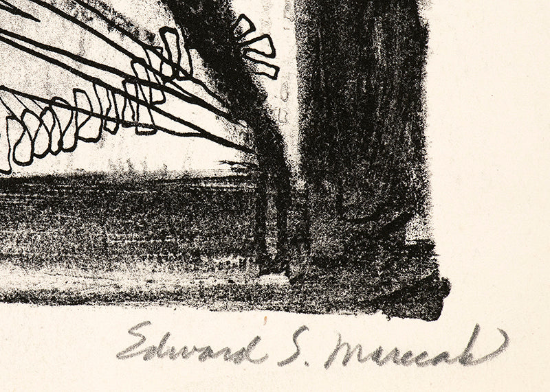 Incantation II (Black and White Figural Abstract), Print, circa 1950