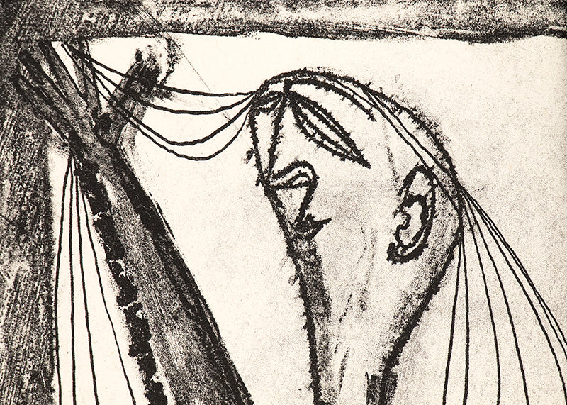 Incantation II (Black and White Figural Abstract), Print, circa 1950
