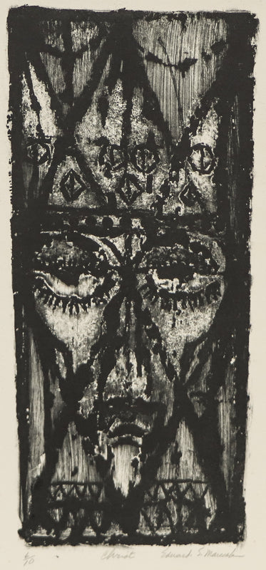 Edward Marecak (1919-1993) artwork for sale. Christ (Black and White Abstract), Print, Denver, Colorado, Art Gallery)