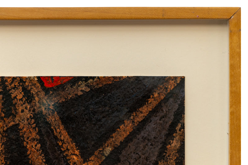 Web of Spells (Abstract in Red, Black, Brown, and Green), Painting, 1980