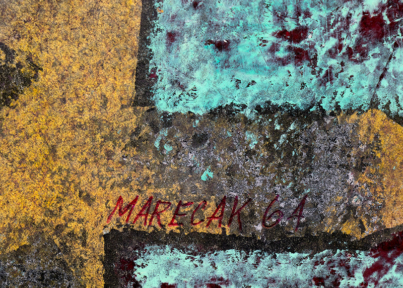 Calligraphy (Abstract in Ochre, Cyan, Black, and White), Painting, 1964