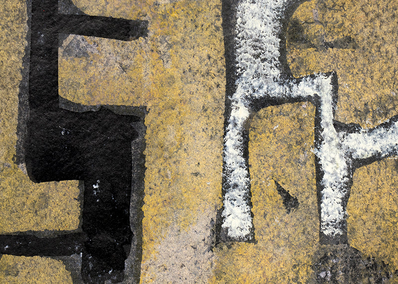 Calligraphy (Abstract in Ochre, Cyan, Black, and White), Painting, 1964