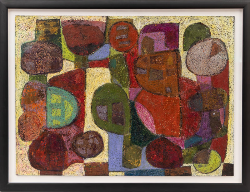 Still Life (Abstract in Gold, Red, Green, Blue, and Violet), Painting, 1960