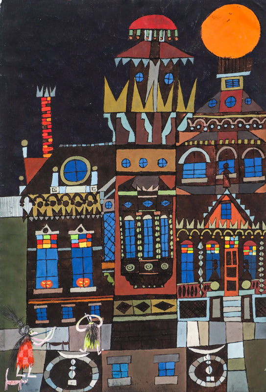 Edward Marecak (1919-1993) artwork for sale. Untitled (Abstracted Street Scene), Painting, Denver, Colorado, Art Gallery)