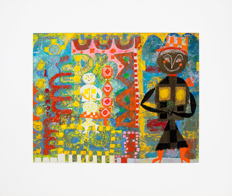 Half Past Twelve (Two Abstract Figures), Painting, 1950