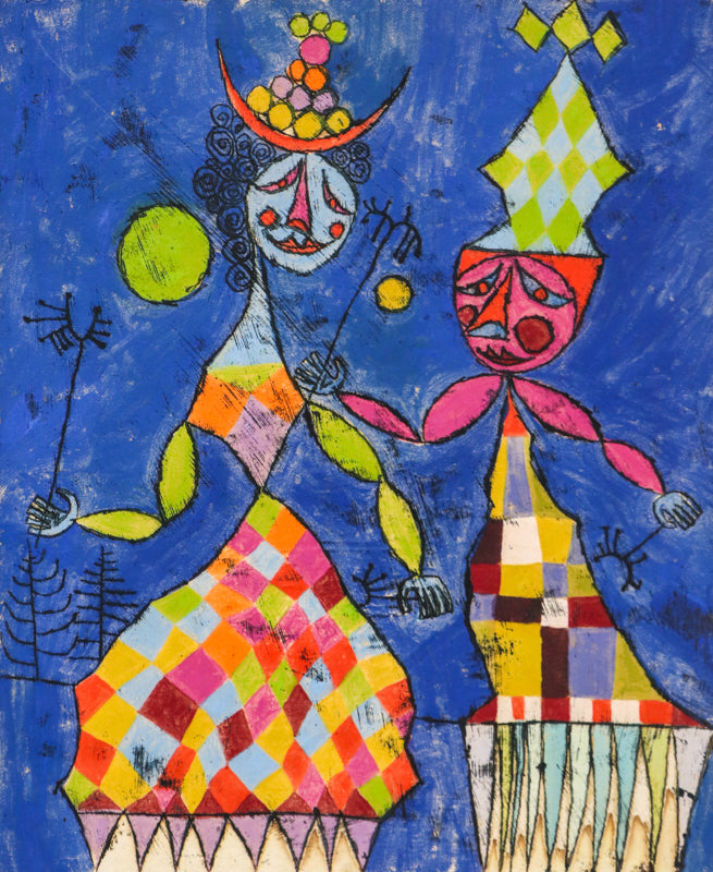Edward Marecak (1919-1993) artwork for sale. Untitled #11 (Two Abstracted Women), Painting, 1950, Denver, Colorado, Art Gallery)