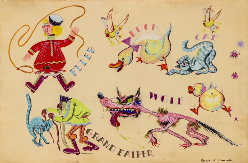Edward Marecak (1919-1993) artwork for sale. Untitled (Study with Men and Animals), Painting, Denver, Colorado, Art Gallery)