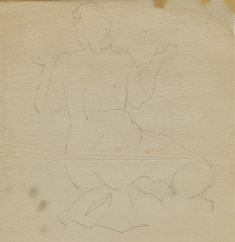 Edward Marecak (1919-1993) artwork for sale. Untitled (Seated Female Nude), Drawing, Denver, Colorado, Art Gallery)