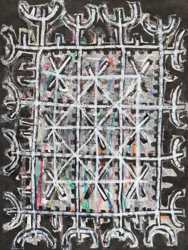 Edward Marecak (1919-1993) artwork for sale. Magic Carpet (Abstract in Black, White, Pink, Orange, and Teal), Painting, 1960, Denver, Colorado, Art Gallery)