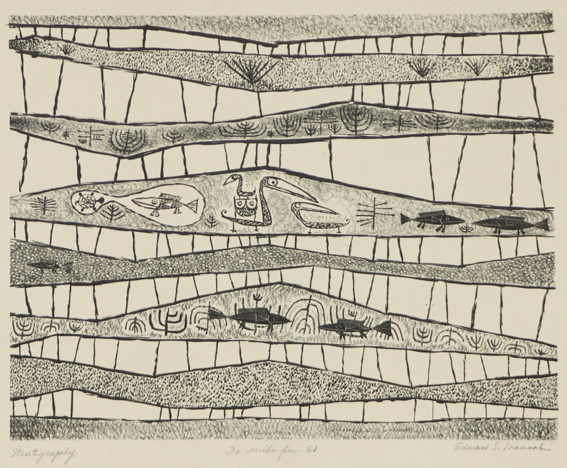 Edward Marecak (1919-1993) artwork for sale. Stratigraphy (Ed's First Litho), Print, Denver, Colorado, Art Gallery)