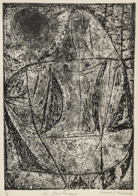 Edward Marecak (1919-1993) artwork for sale. The Stone Queen (Abstract Female Figure), Print, Denver, Colorado, Art Gallery)