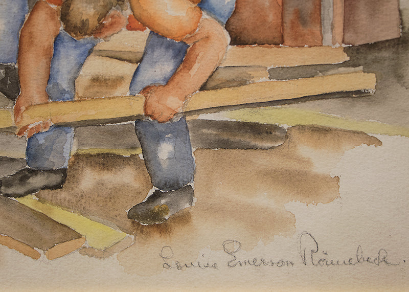 Building Boom (Workers Building a House), Painting, circa 1937