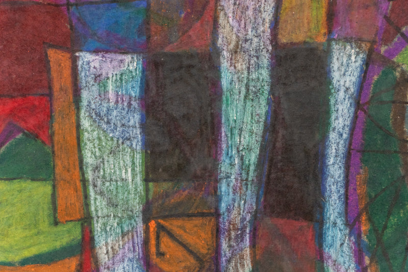 Witches Entrance (Abstract in Red, Violet, Orange, White, and Black), Drawing, 1960