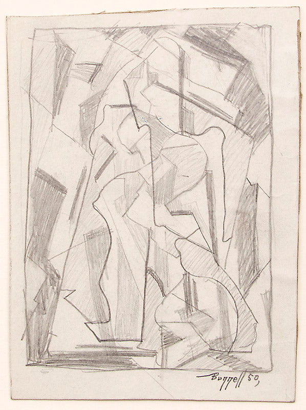 Charles Bunnell (1897-1968) artwork for sale. Untitled Abstract (Study for Sacred Family), Drawing, 1950, Denver, Colorado, Art Gallery)