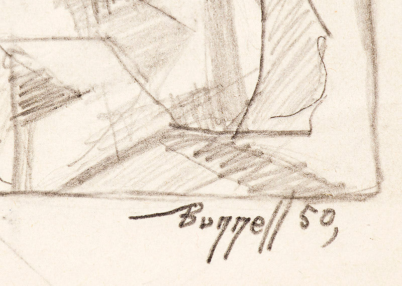 Untitled Abstract (Study for Sacred Family), Drawing, 1950
