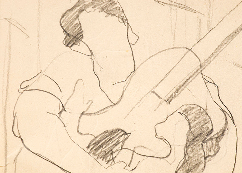 Untitled (Guitar Player), Drawing, circa 1935