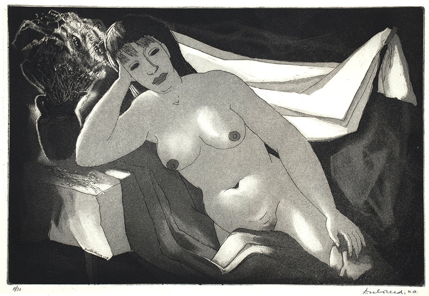 Doel Reed (1894-1985) artwork for sale. Nude with Winter Bouquet; 11/30, Print, 1972, Denver, Colorado, Art Gallery)