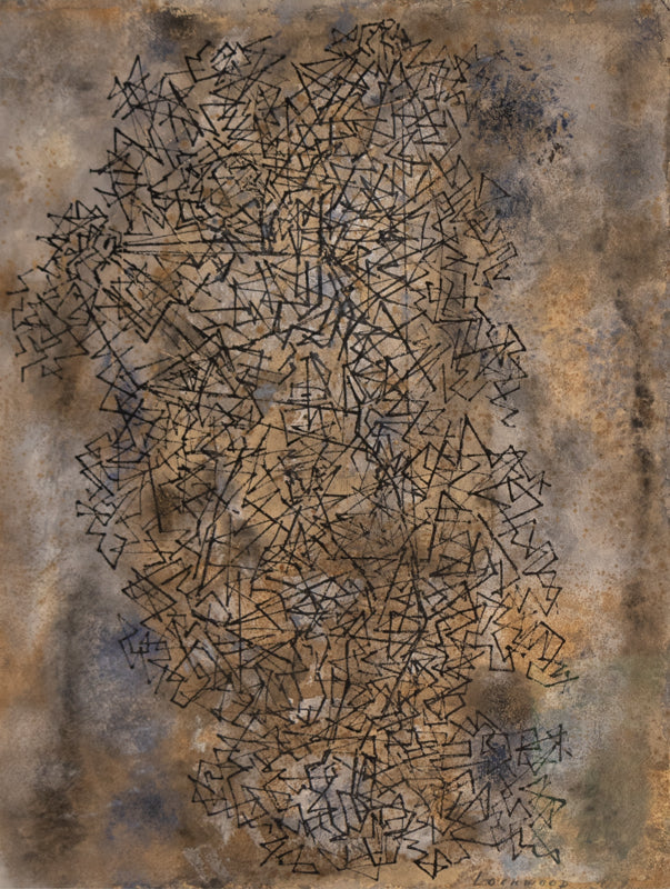 Ward Lockwood (1894-1963) artwork for sale. Web (Abstract in Black, Brown, Gray, and Ochre), Painting, circa 1950, Denver, Colorado, Art Gallery)
