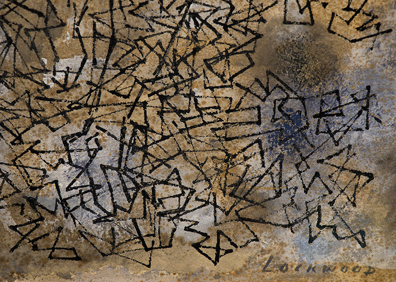 Web (Abstract in Black, Brown, Gray, and Ochre), Painting, circa 1950