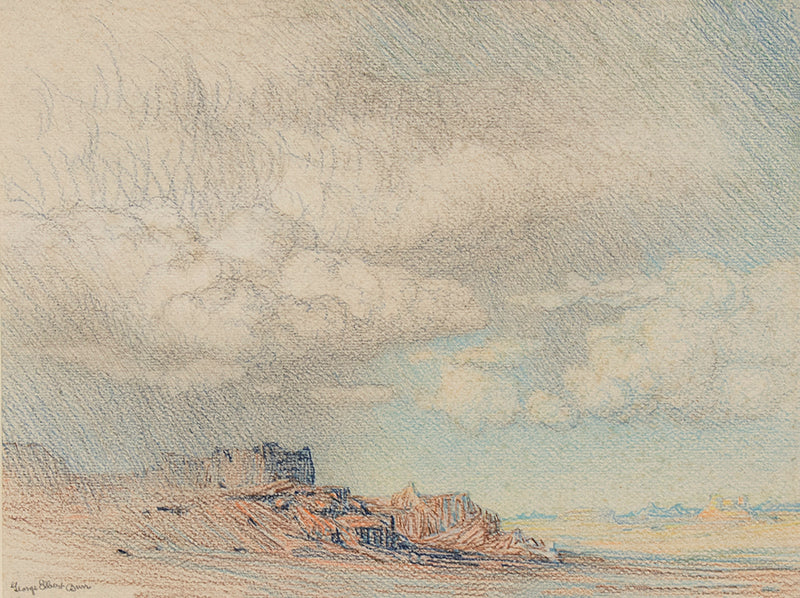 George Elbert Burr (1859-1939) artwork for sale. Untitled (Storm Over Desert Landscape, Arizona), Drawing, 1924, Denver, Colorado, Art Gallery)