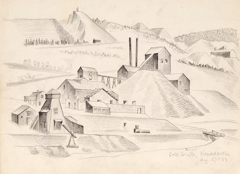 Arnold Ronnebeck (1885-1947) artwork for sale. Gold Coin Mines Company, Nevadaville, Colorado, Drawing, 1933, Denver, Colorado, Art Gallery)