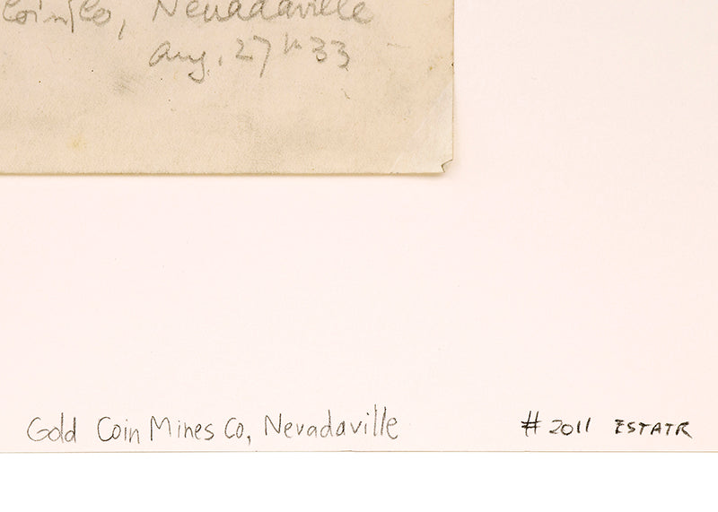 Gold Coin Mines Company, Nevadaville, Colorado, Drawing, 1933