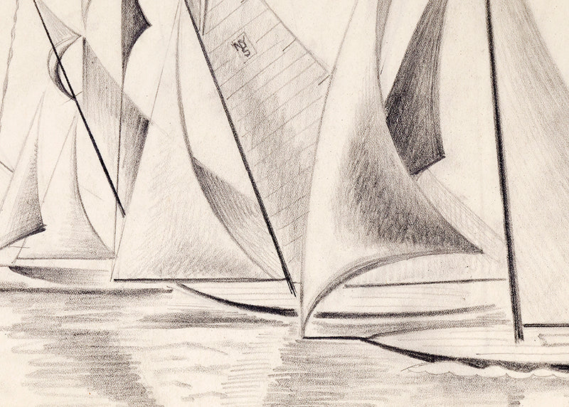 Sailboats, Painting, circa 1932-1936