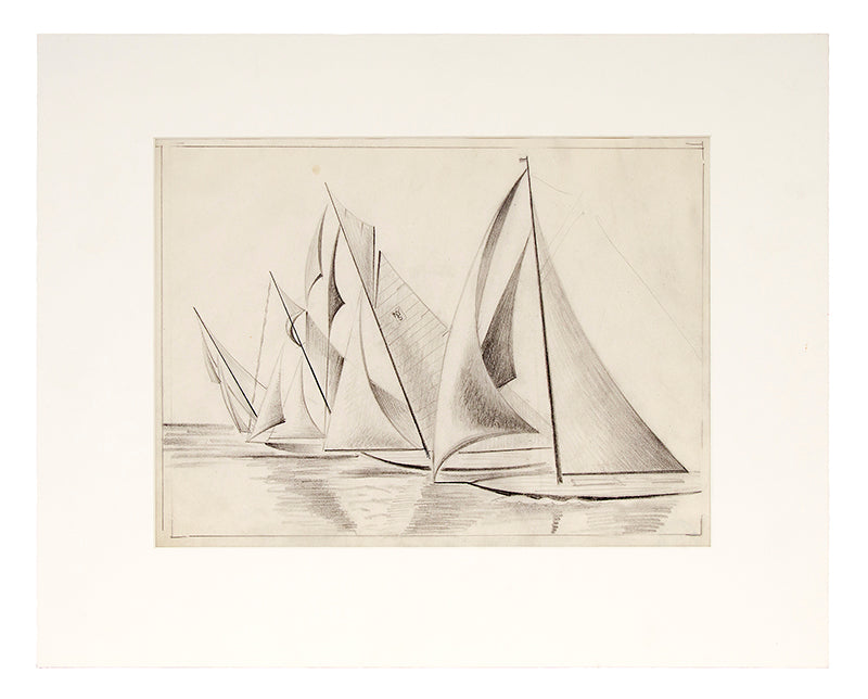 Sailboats, Painting, circa 1932-1936