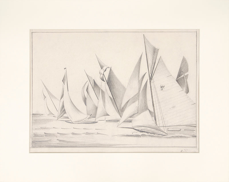 Sailboat Races, Painting, circa 1932-1936