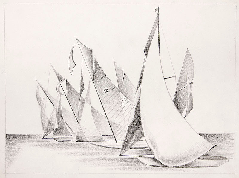 Arnold Ronnebeck (1885-1947) artwork for sale. Boat Races (12), Painting, circa 1932-1936, Denver, Colorado, Art Gallery)