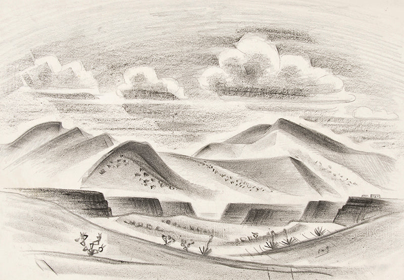 Arnold Ronnebeck (1885-1947) artwork for sale. Northern New Mexico, Drawing, circa 1927, Denver, Colorado, Art Gallery)
