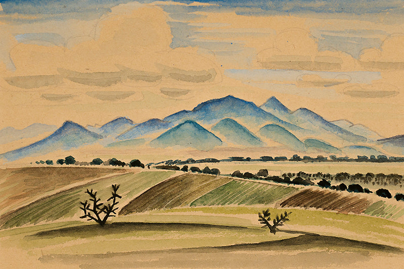 Arnold Ronnebeck (1885-1947) artwork for sale. Fields and Mountains, New Mexico, Painting, circa 1927, Denver, Colorado, Art Gallery)