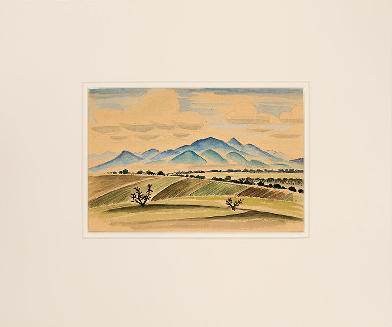 Fields and Mountains, New Mexico, Painting, circa 1927