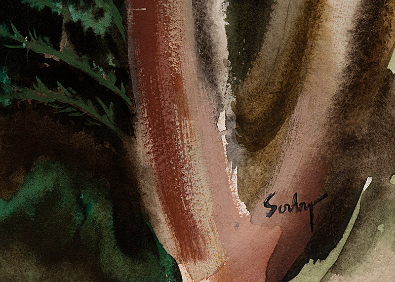 Untitled (Modernist Trees), Painting, circa 1940