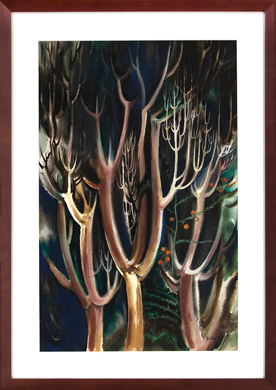 Untitled (Modernist Trees), Painting, circa 1940
